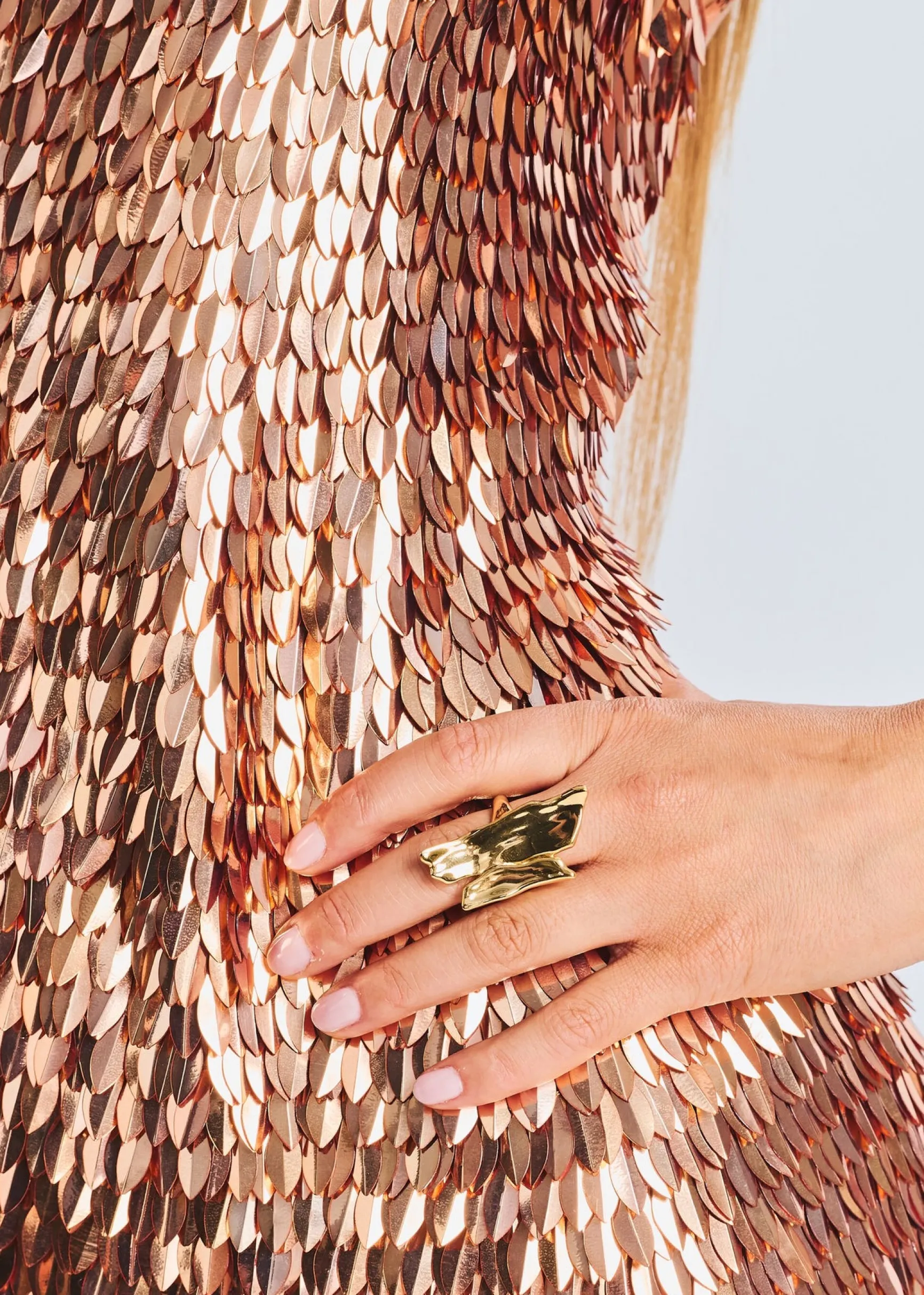 nara_feather_sequin_dress_1.webp Guest Of*Retrofete Nara Feather Sequin Dress Bronze/Gold