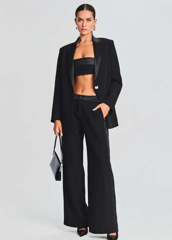 Jackets*Retrofete Natal Blazer Black w/ Satin