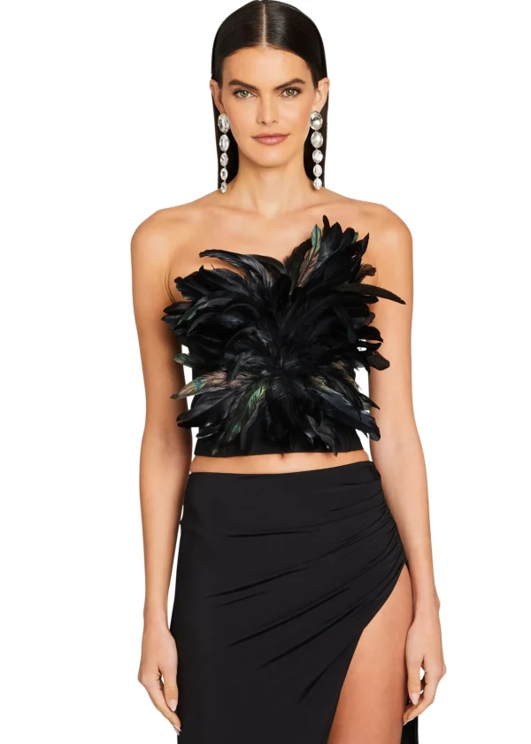 RETROFÊTE*Retrofete Nicki Feather Top Black