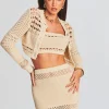 Neutral Moments*Retrofete Nico Knit Crochet Cardigan Ivory/Gold