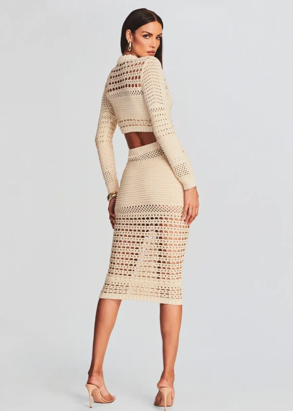 Sheer Bliss*Retrofete Nico Knit Crochet Cardigan Ivory/Gold