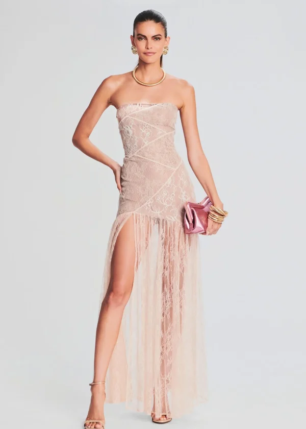 The Destination Bride*Retrofete Nicole Lace Dress Dusty Peach