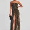 RETROFÊTE*Retrofete Nicole Silk Chiffon Dress Tiger Stripe