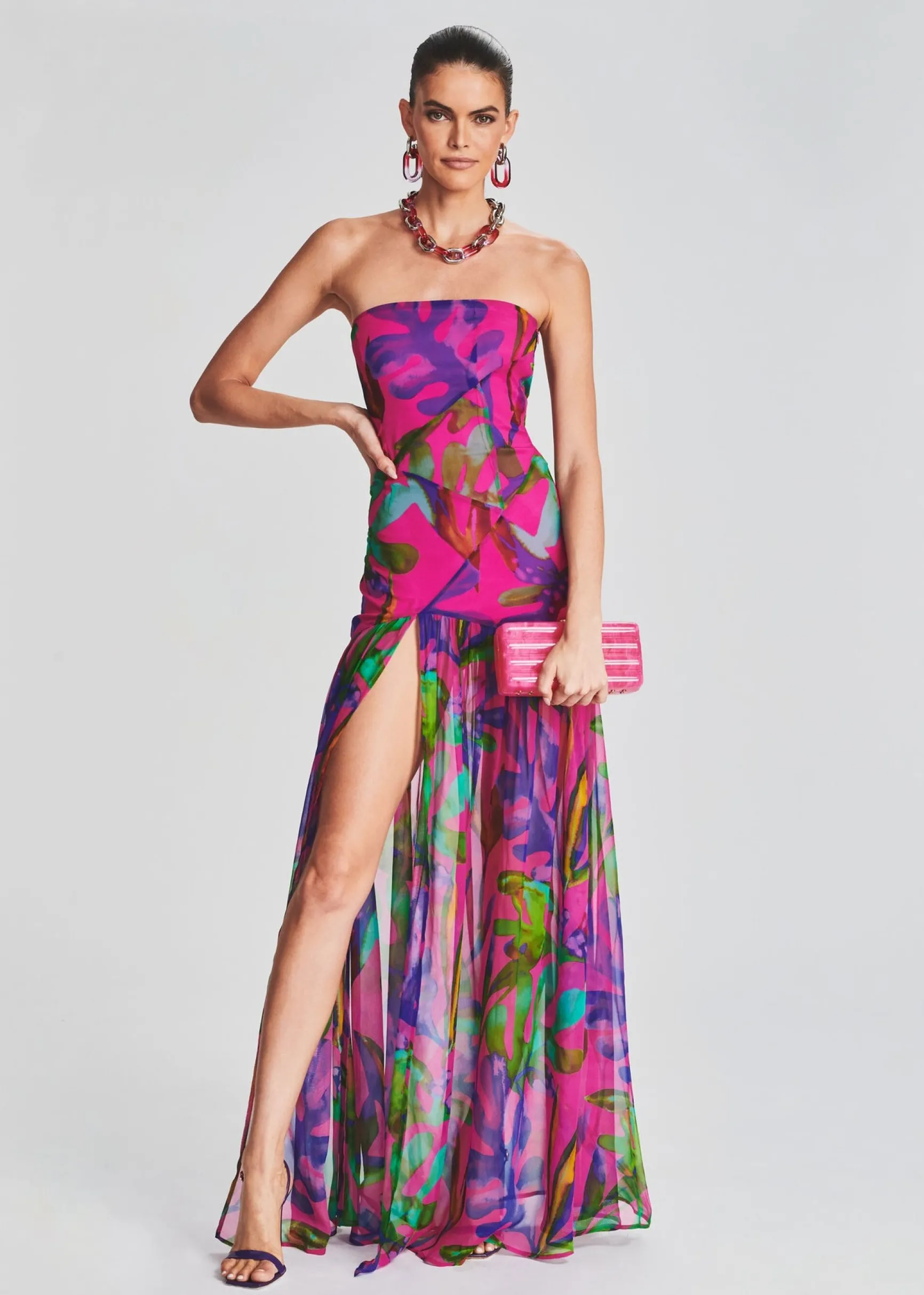 nicole_silk_chiffon_dress_0-2.webp Honeymoon Looks*Retrofete Nicole Silk Chiffon Dress Tropical Leaf