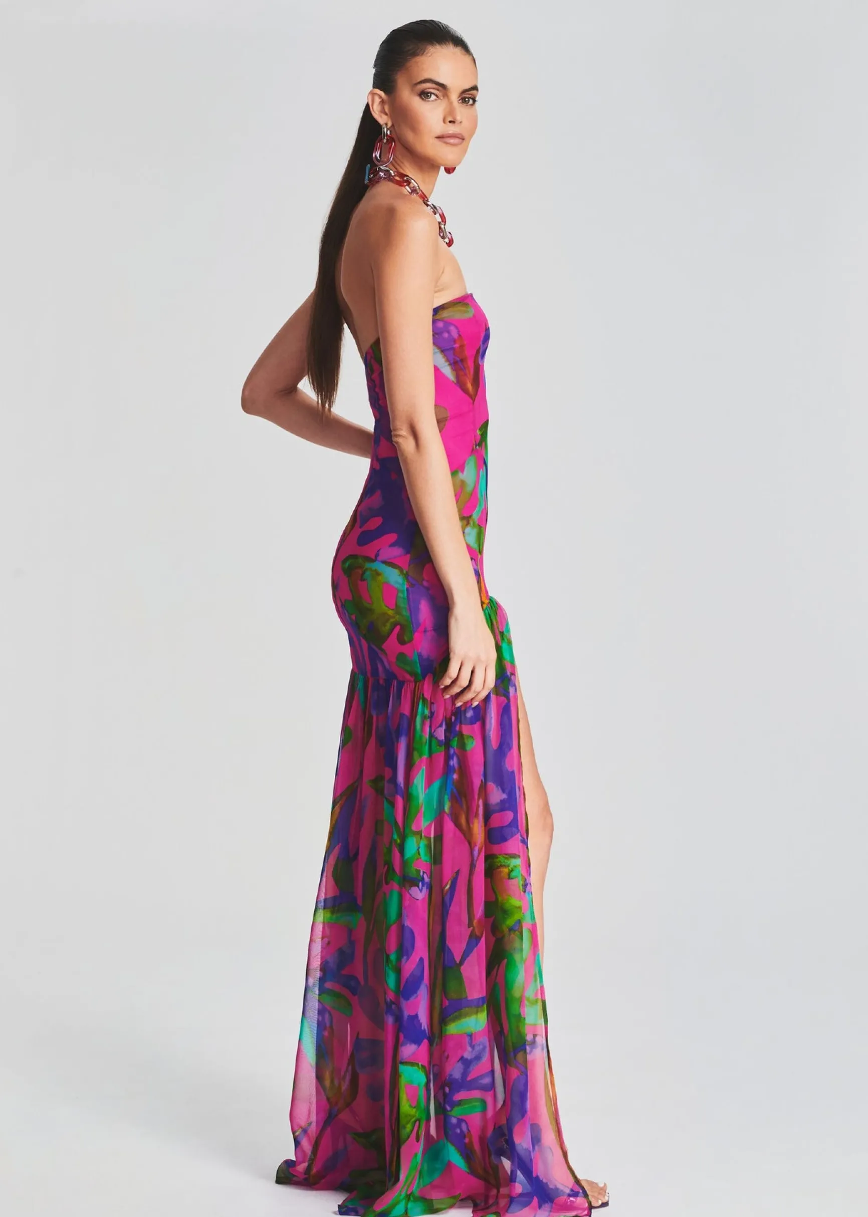 nicole_silk_chiffon_dress_2-4.webp Tropical Hues*Retrofete Nicole Silk Chiffon Dress Tropical Leaf