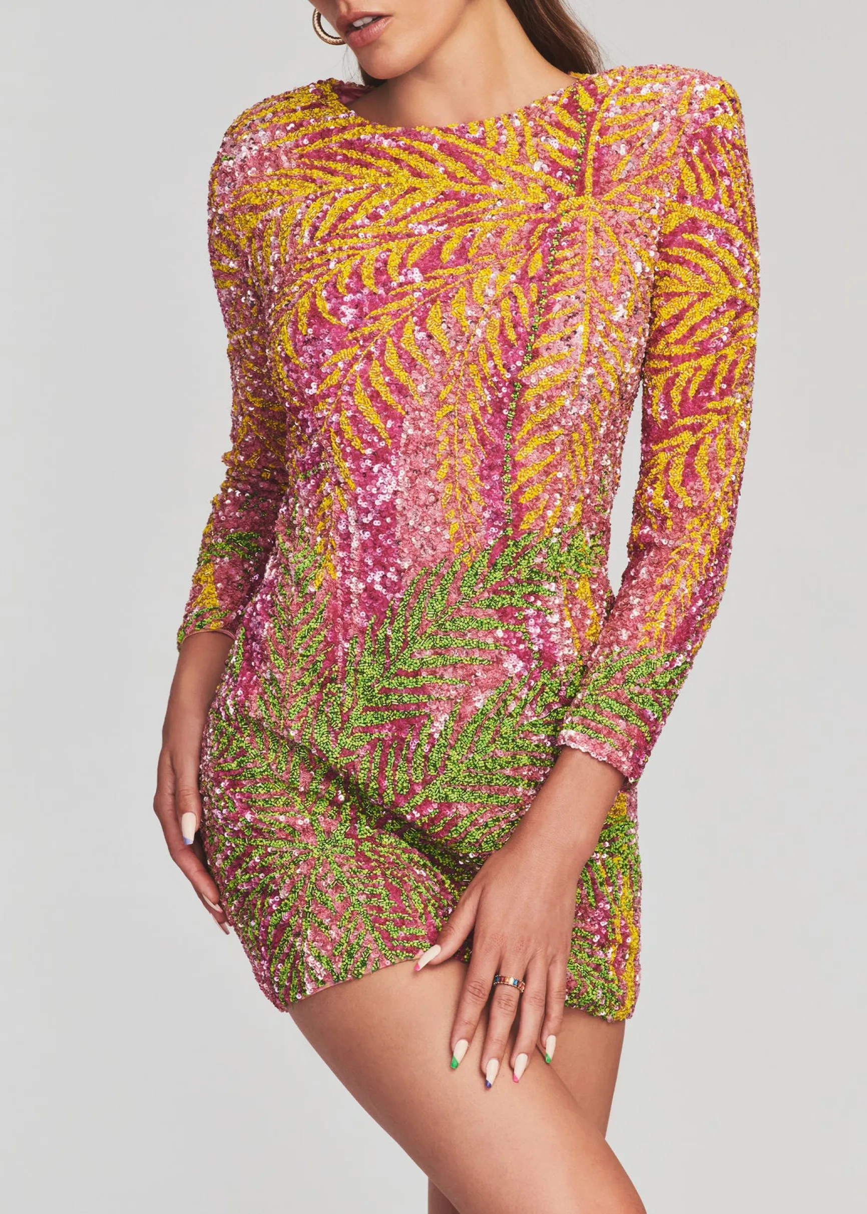 nikki_sequin_palm_dress_4-1.webp Guest Of*Retrofete Nikki Sequin Palm Dress Tropical Palm