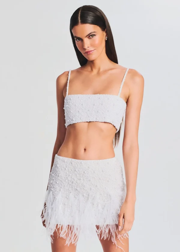 Bachelorette Party*Retrofete Nikos Top White Pearl