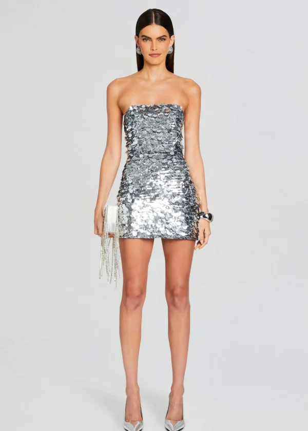 RETROFÊTE*Retrofete Nolia Sequin Embellished Dress Silver