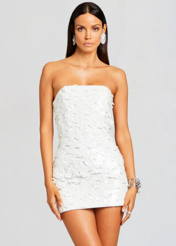 Honeymoon Looks*Retrofete Nolia Sequin Embellished Dress White