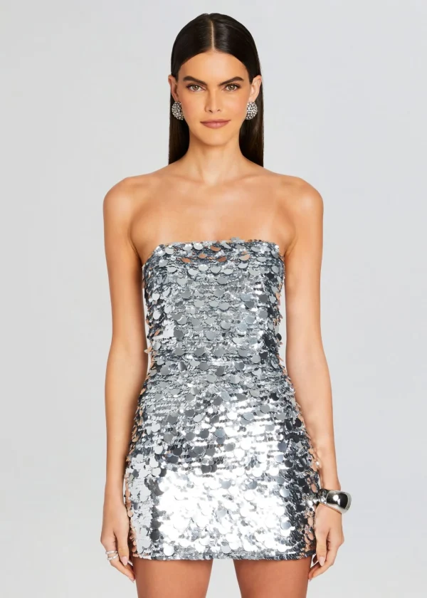 RETROFÊTE*Retrofete Nolia Sequin Embellished Dress Silver