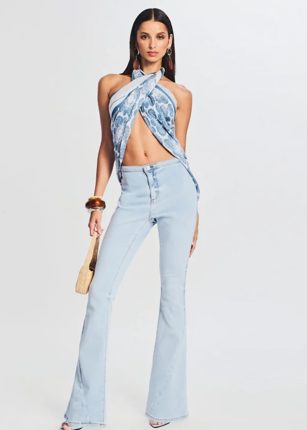 Bottoms*Retrofete Nora Mid Rise Flare Jean Skylight