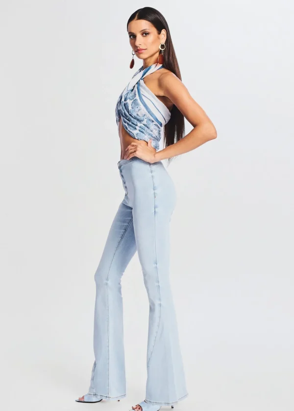 Bottoms*Retrofete Nora Mid Rise Flare Jean Skylight