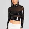Resort '24*Retrofete Nyx Sequin Top Black