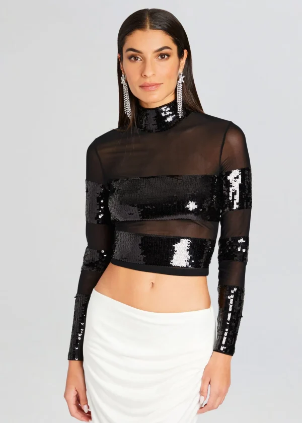 Resort '24*Retrofete Nyx Sequin Top Black