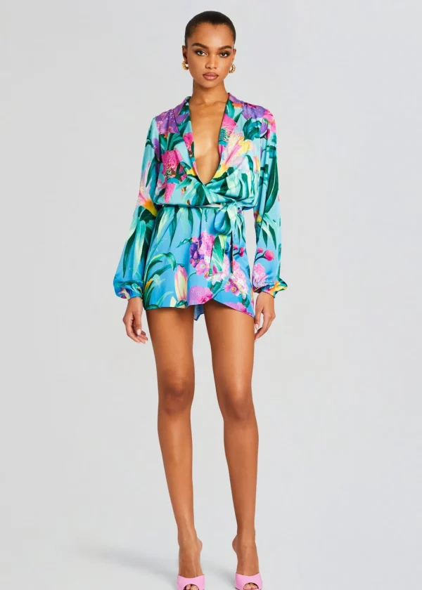 Resort '24*Retrofete Ocean Mini Dress Turquoise