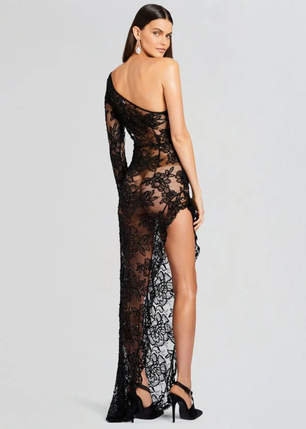 Sheer Bliss*Retrofete Olimpia Embellished Lace Dress Black