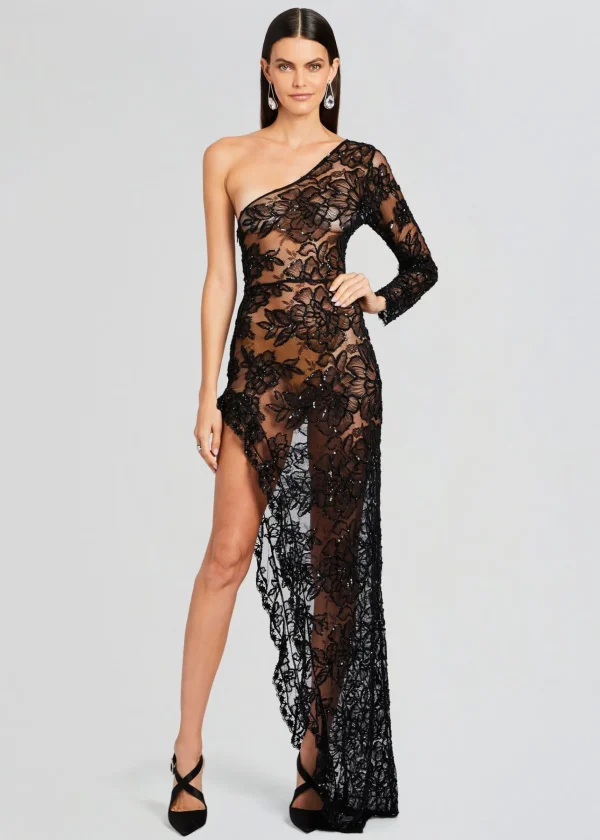 RETROFÊTE*Retrofete Olimpia Embellished Lace Dress Black