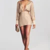 Final Sale*Retrofete Oliver Embellished Silk Dress Nude
