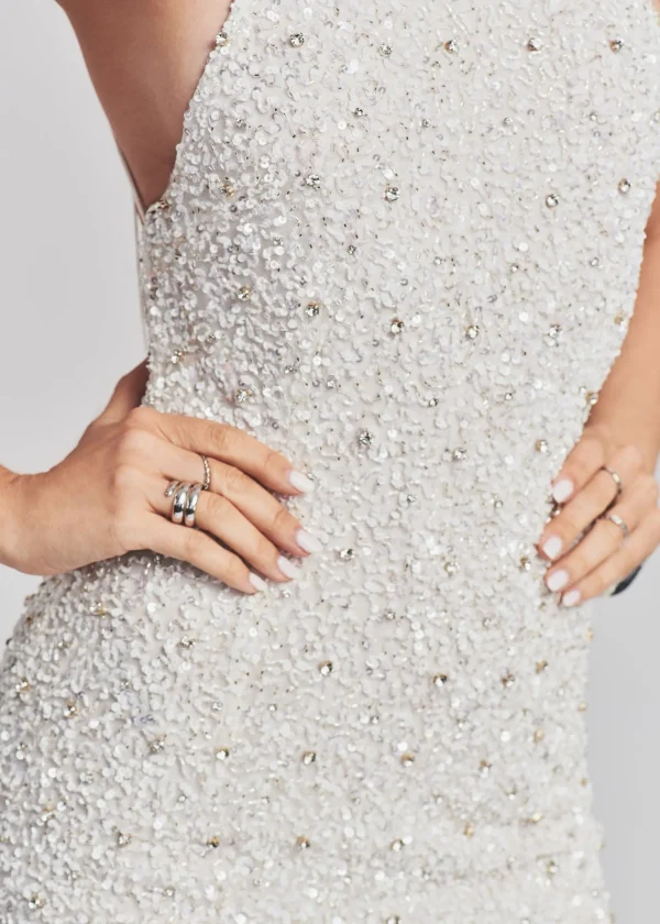 Reception Dresses*Retrofete Olivia Sequin Mini Dress White
