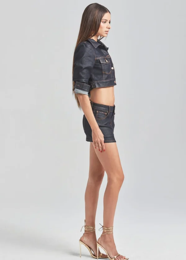 Jackets*Retrofete Ollie Cropped Denim Jacket Dark Denim Foiling