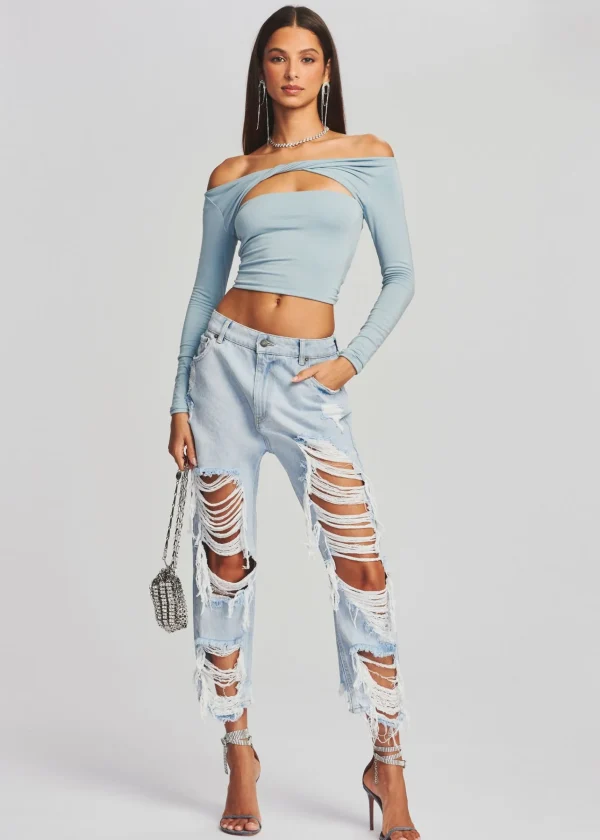 Bottoms*Retrofete Omar Drop Boyfriend Jean Light Laguna