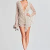 Bachelorette Party*Retrofete Opal Crystal Embellished Dress White with Silver
