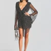 Dresses*Retrofete Opal Crystal Embellished Dress Black with Silver