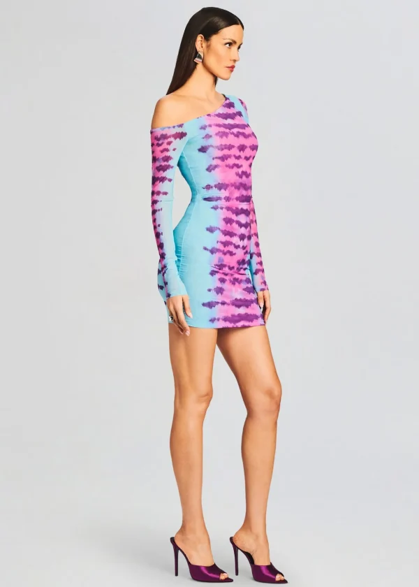 Trending*Retrofete Opal Short Dress Turquoise and Pink
