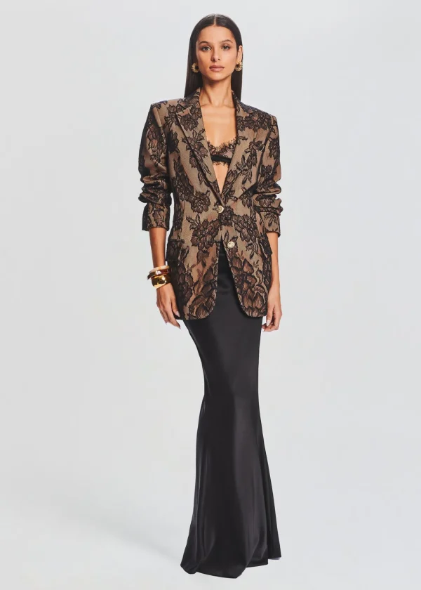 Neutral Moments*Retrofete Ophelia Lace Jacket Tannin