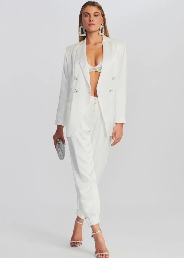 Bachelorette Party*Retrofete Pandora Blazer White W/ Crystal Button