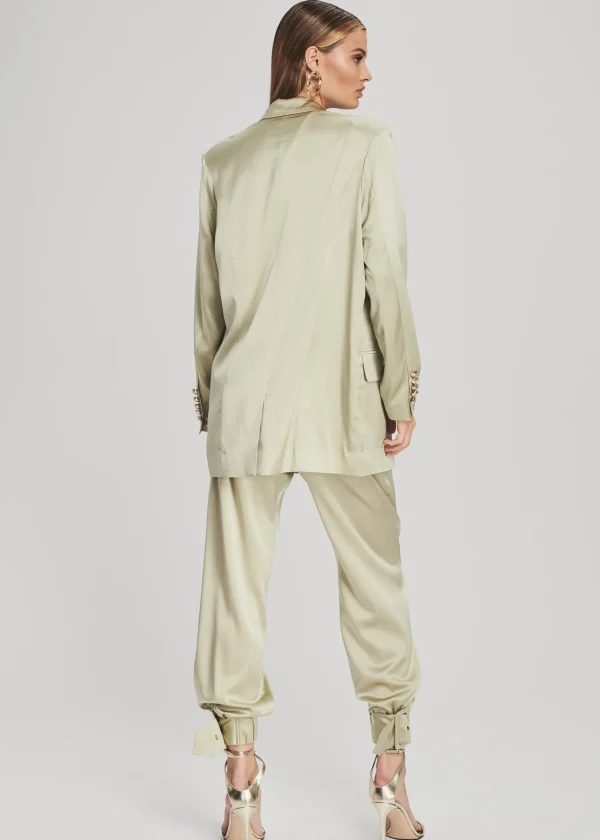 Honeymoon Looks*Retrofete Pandora Silk Blazer Sage