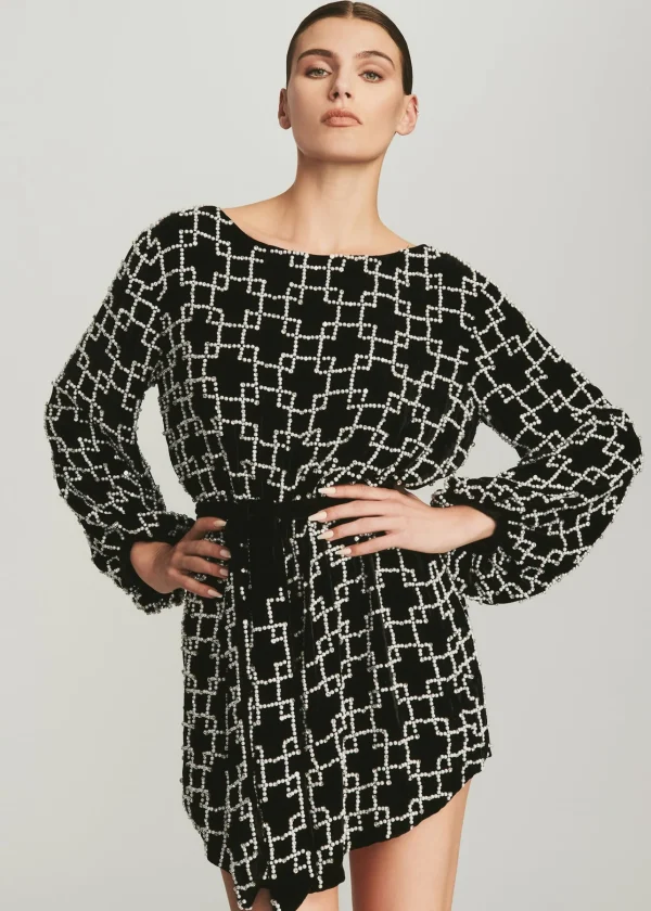 RETROFÊTE*Retrofete Grace Dress Pearl Grid