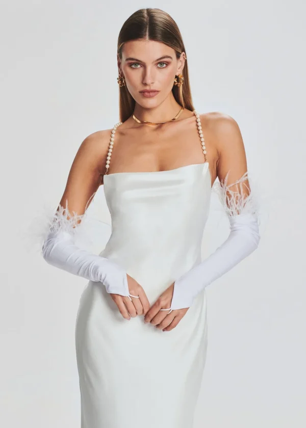 Accessories*Retrofete Penny Feather Gloves White