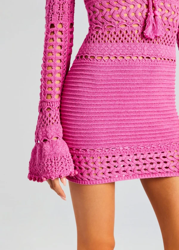 Mini*Retrofete Peony Knit Crochet Dress Paradise Pink