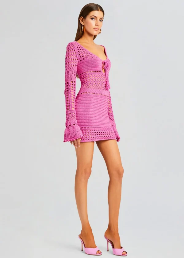 RETROFÊTE*Retrofete Peony Knit Crochet Dress Paradise Pink