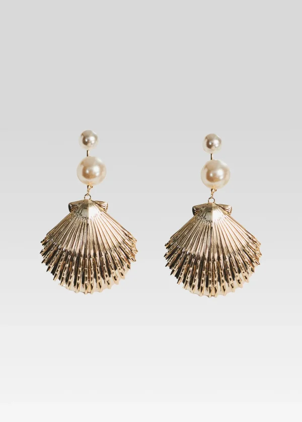 Bachelorette Party*Retrofete Perla Earrings Shiny Gold/White