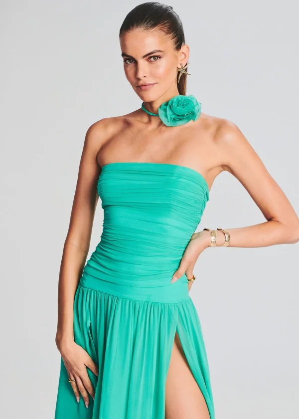 RETROFÊTE*Retrofete Perola Silk Chiffon Dress Sea Foam