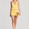RETROFÊTE*Retrofete Petra Embellished Silk Chiffon Dress Yellow
