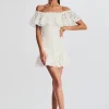 Honeymoon Looks*Retrofete Pia Short Dress White Fruition