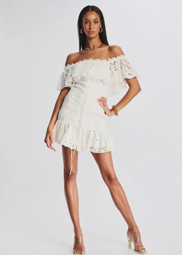 Bachelorette Party*Retrofete Pia Short Dress White Fruition