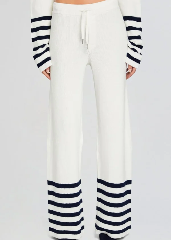 Spring Knits*Retrofete Poe Knit Pant White/ Navy