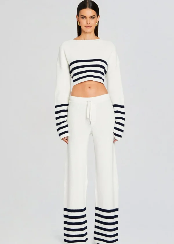 Spring Knits*Retrofete Poe Knit Pant White/ Navy