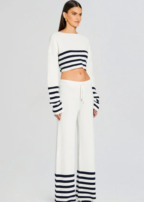 Bottoms*Retrofete Poe Knit Pant White/ Navy