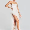 Reception Dresses*Retrofete Priscilla Feather Dress White