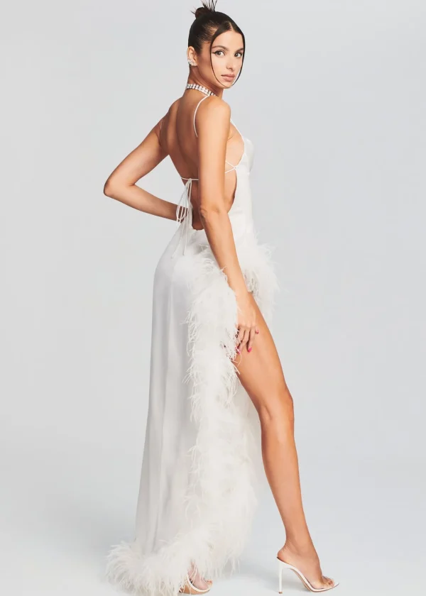 Reception Dresses*Retrofete Priscilla Feather Dress White