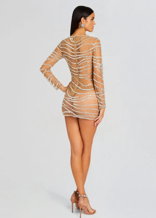 RETROFÊTE*Retrofete Raes Embellished Dress Tannin/Silver