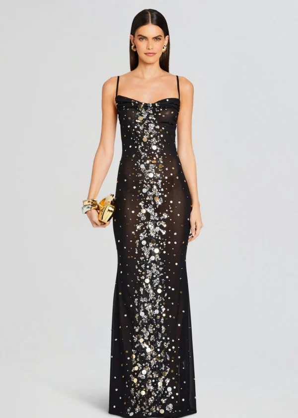 Guest Of*Retrofete Rainey Embellished Dress Black/Silver Gold