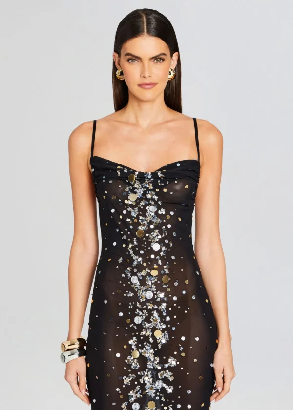 Subtle Shimmer*Retrofete Rainey Embellished Dress Black/Silver Gold