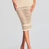 RETROFÊTE*Retrofete Raya Knit Crochet Skirt Ivory/Gold