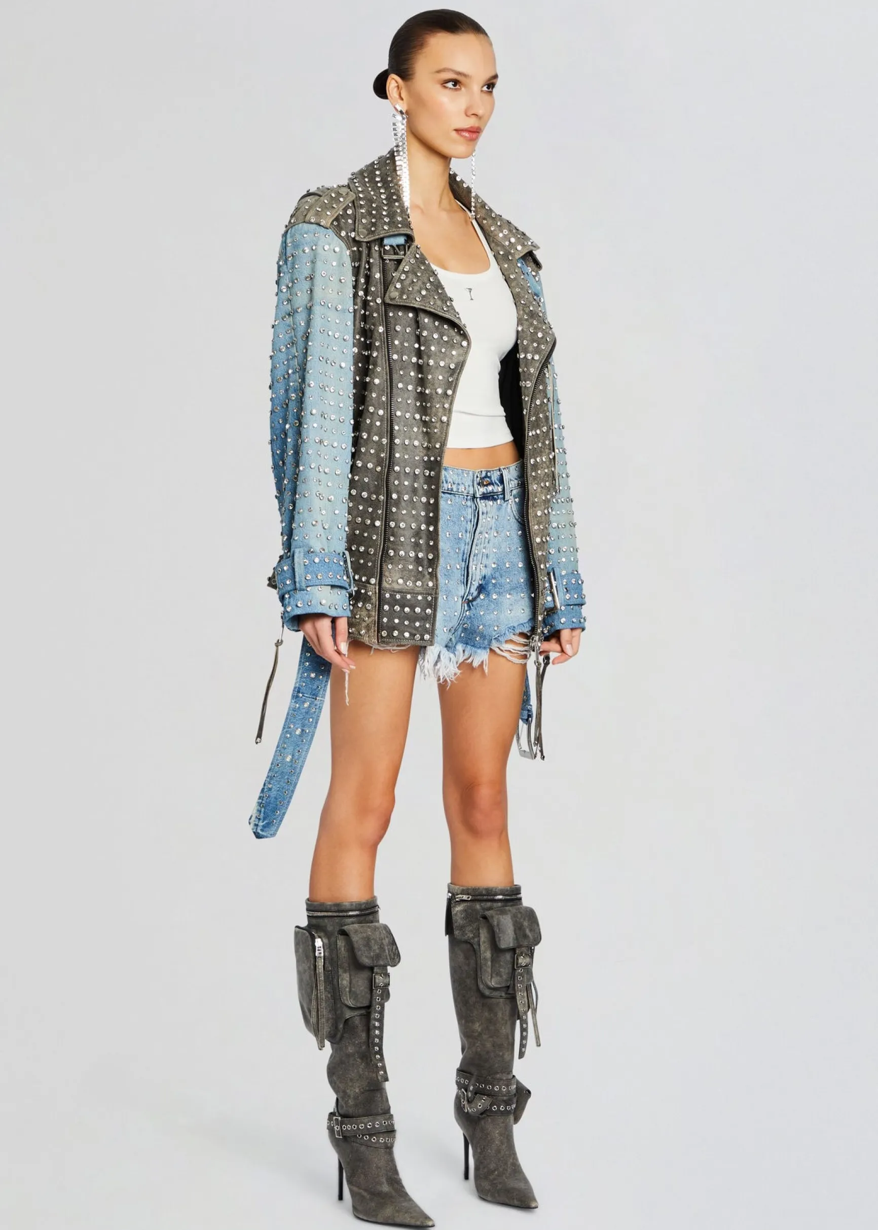 rebel_embellished_leather_2.webp RETROFÊTE*Retrofete Rebel Embellished Leather Jacket Tangier/Silver